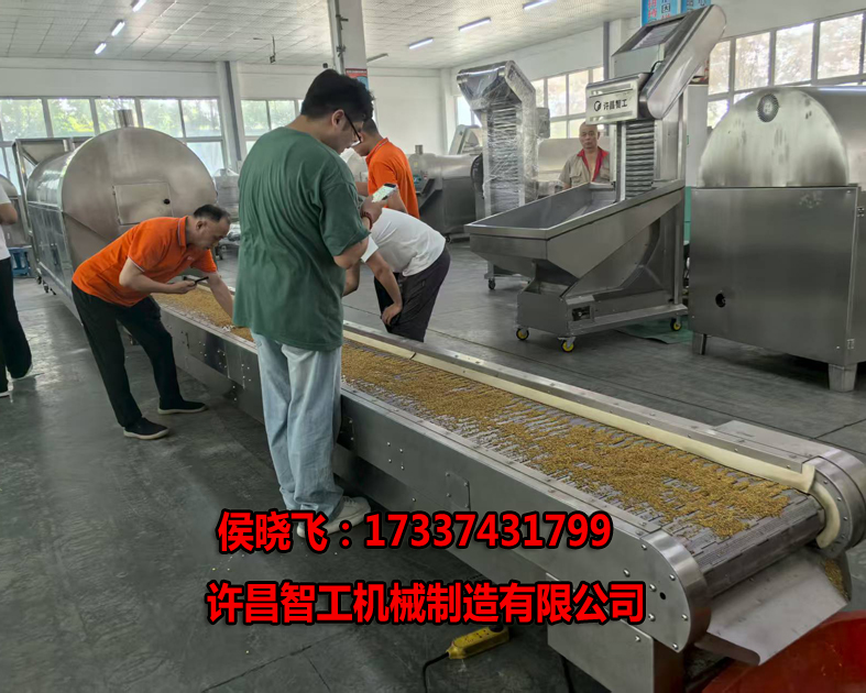 7.14日，客戶試機生產(chǎn)線炒制苦蕎米